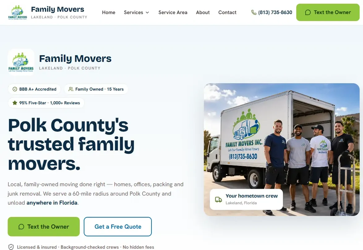 The Family Movers website