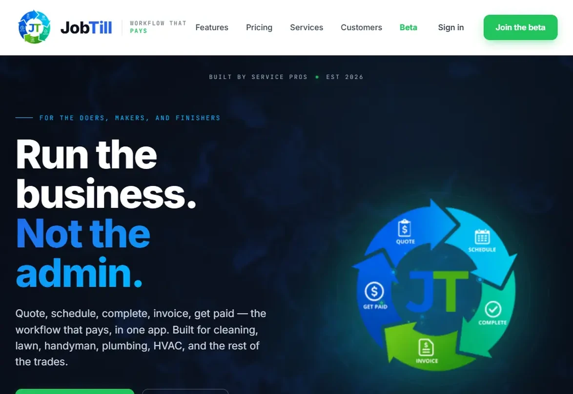 The JobTill website